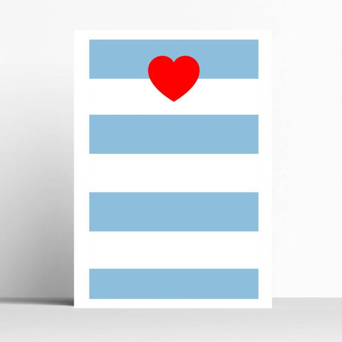BOYNS052 : Heart blue stripe
