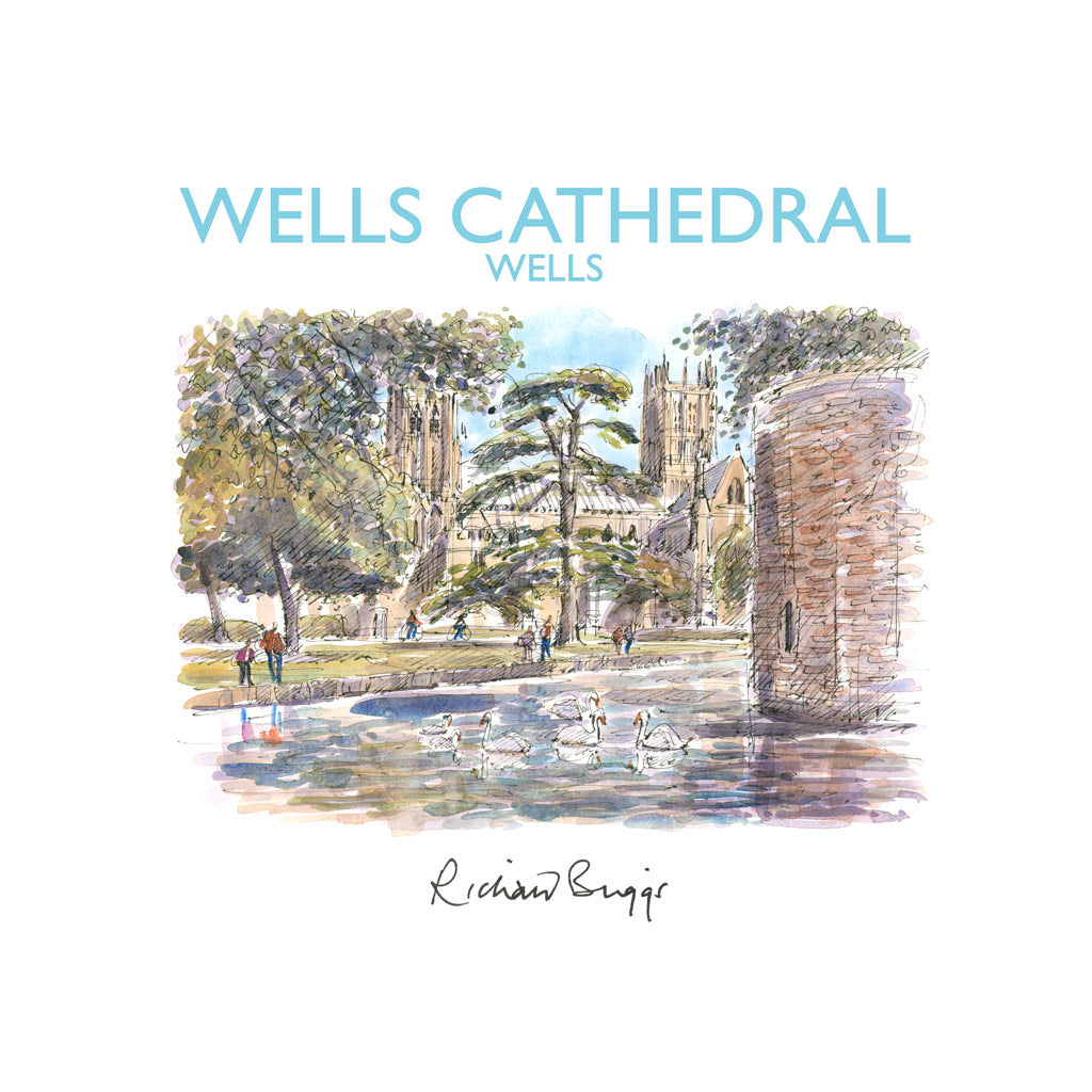 BRI346: Wells Towards Wells Cathedral from the Bishop's Palace Moat