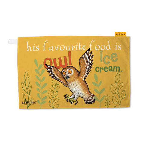 Deep Dark Delights: Celebrate 25 Years with the Gruffalo & Ice Cream Owl Tea Towel!