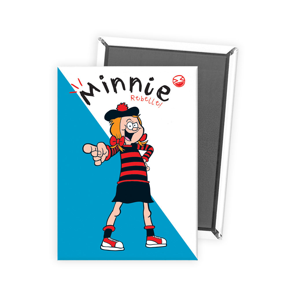 Minnie the Rebelle Blue & White Magnet