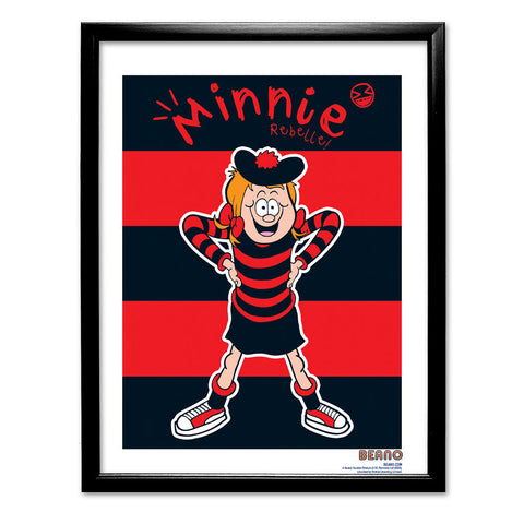 Minnie the Rebelle Black & Red Art Print