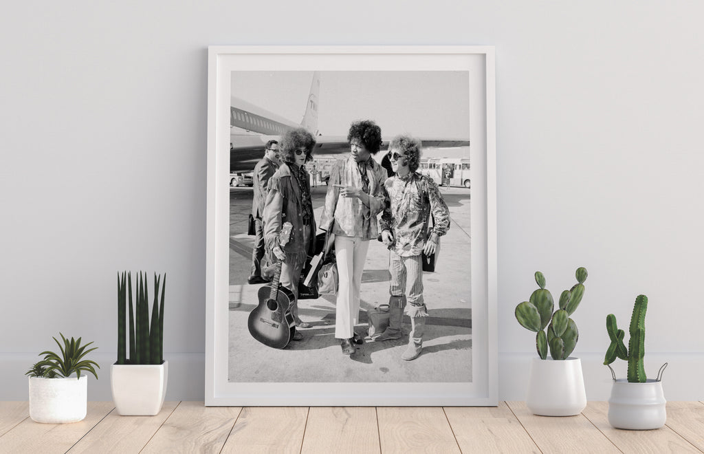 Jimi Hendrix Arrives At Heathrow - 11X14inch Premium Art Print