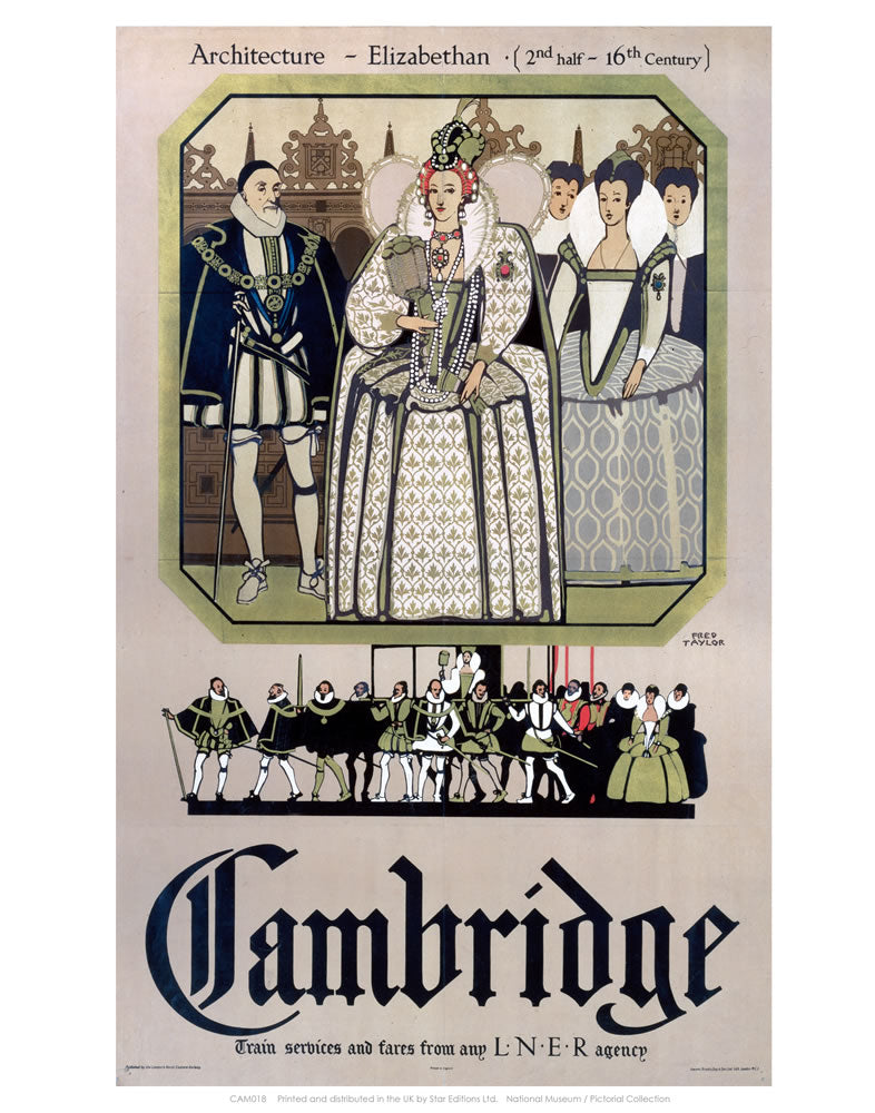 Architecture - Elizabethan Cambridge 24" x 32" Matte Mounted Print