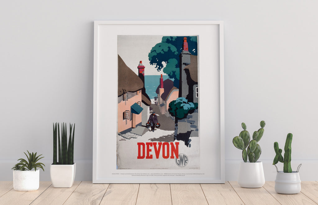 Devon Gwr Old Man Walking Up Street - Premium Art Print