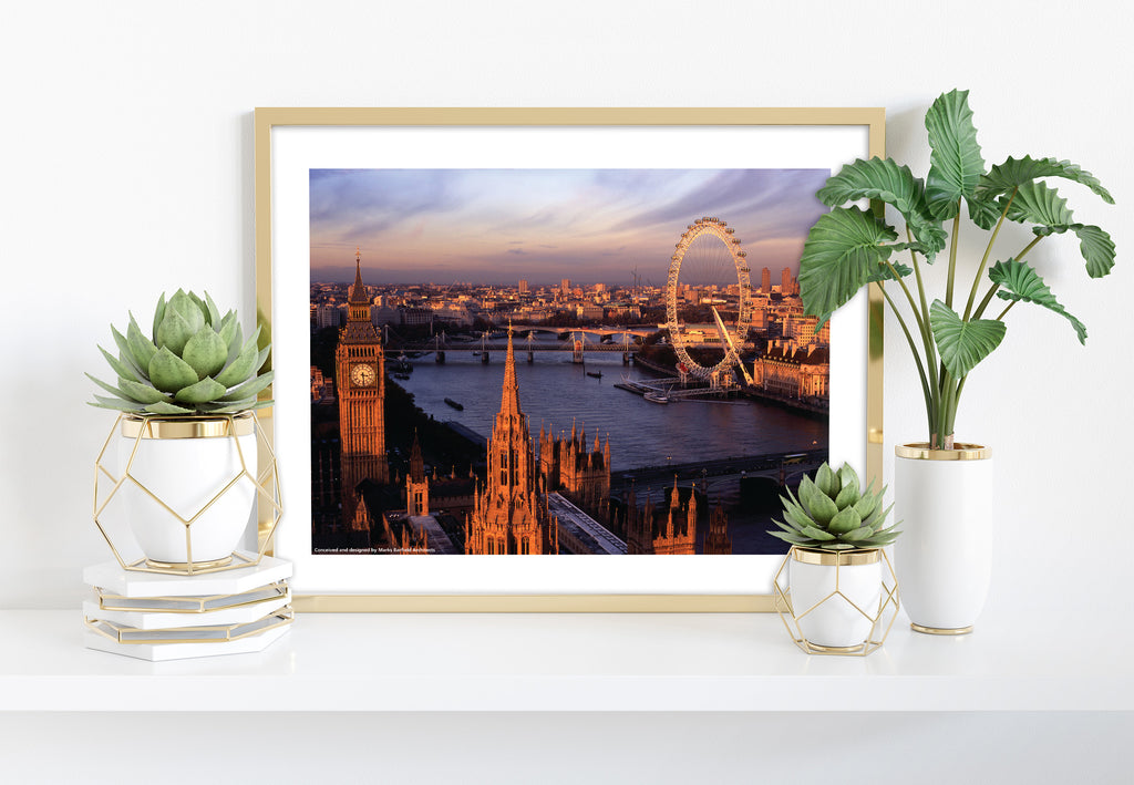 London Eye And Big Ben - 11X14inch Premium Art Print