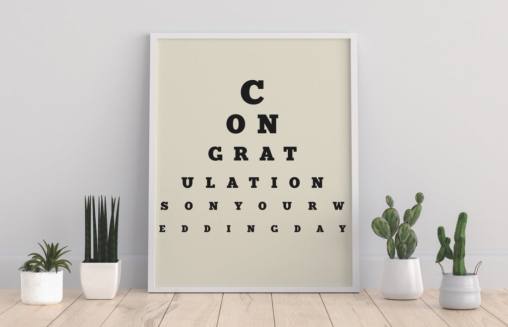 Eye Test - Congratulations - Wedding Day - 11X14inch Premium Art Print