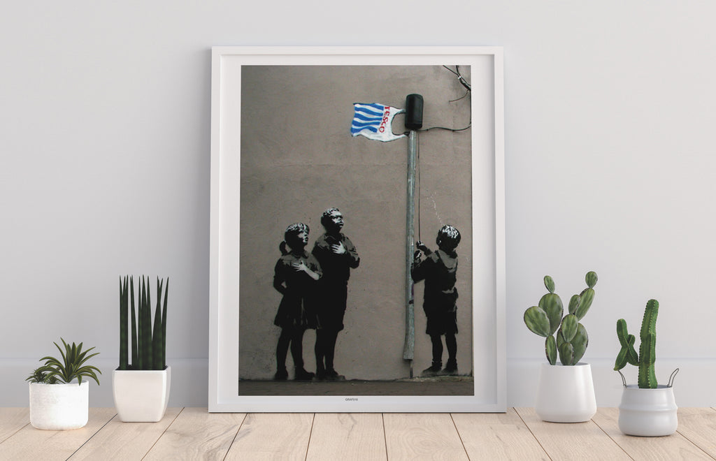 Graffiti Art - Tesco Flag - 11X14inch Premium Art Print