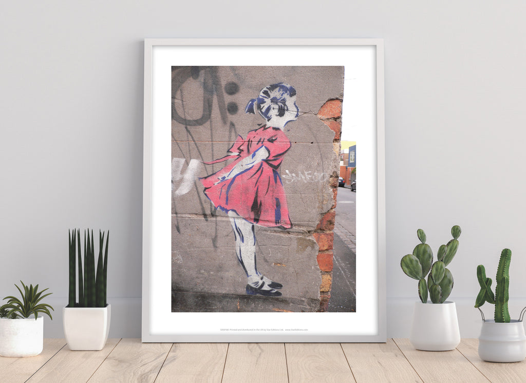 Graffiti Art - Little Girl - 11X14inch Premium Art Print