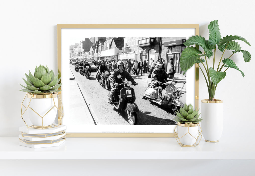 Motorbike Parade - 11X14inch Premium Art Print
