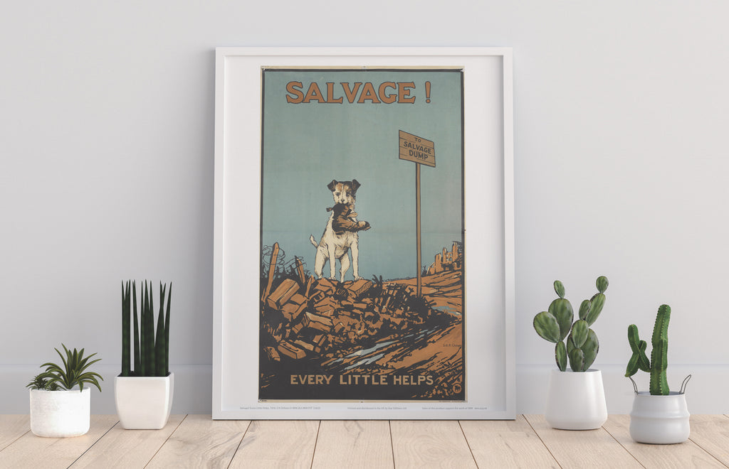 Poster - Dog On Hill, Salvage - 11X14inch Premium Art Print
