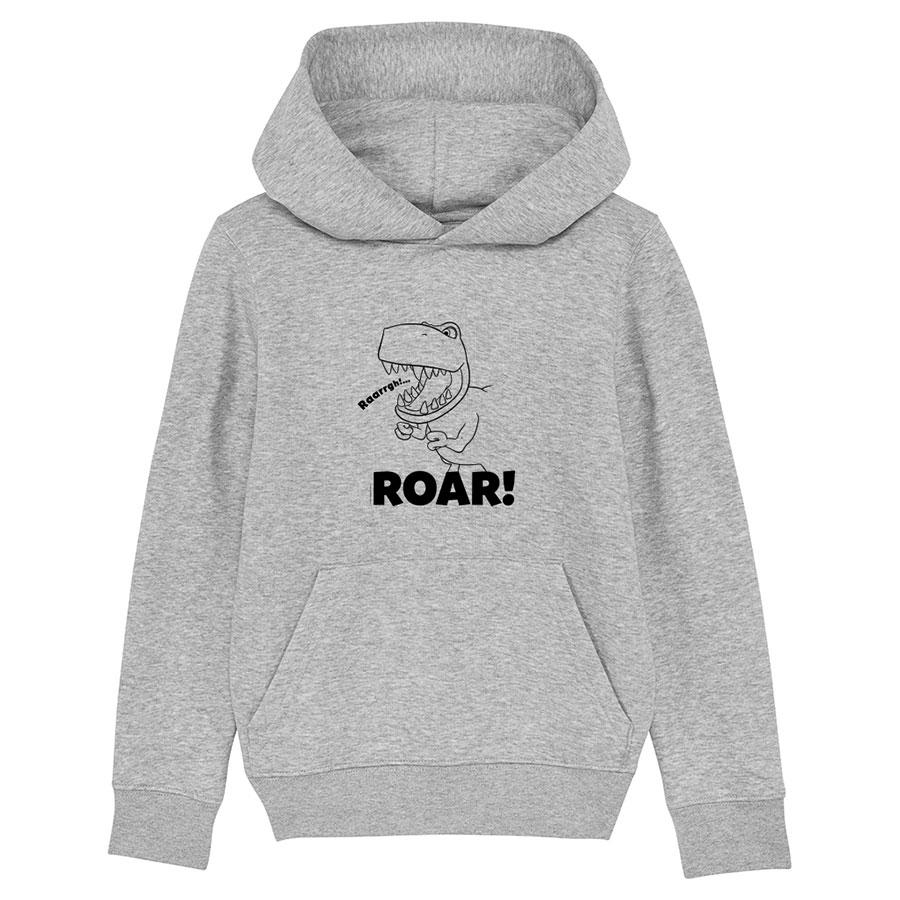 Dinosaur Roar Lineart Kids Hoodie