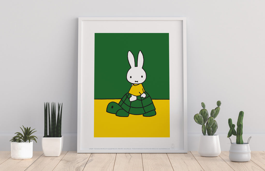 Miffy - Sitting On A Turtle - 11X14inch Premium Art Print