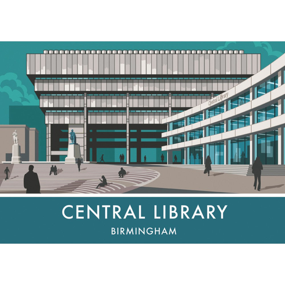 Central Library, Birmingham, West Midlands 20cm x 20cm Mini Mounted Print