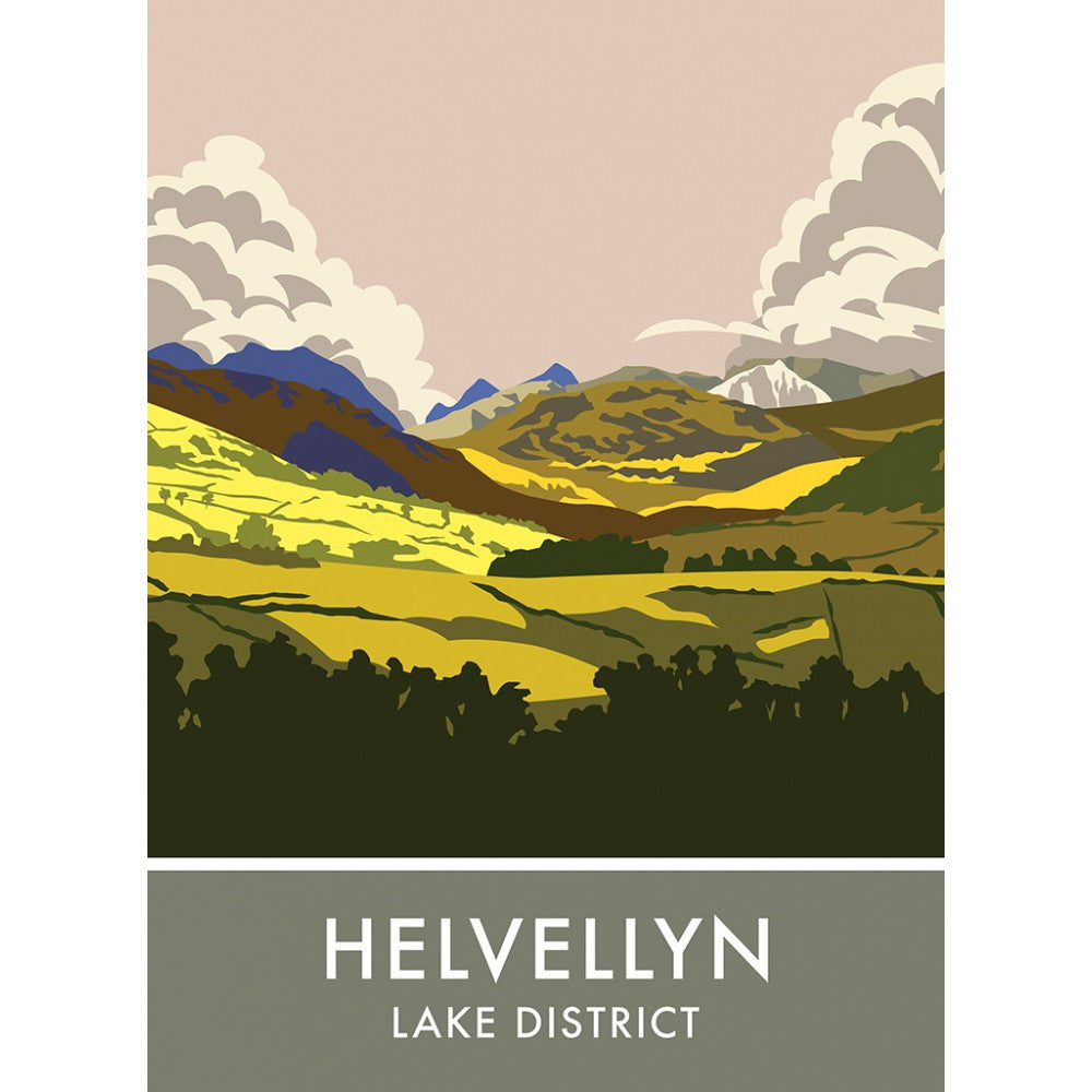 Helvellyn, Lake District, Cumbria 20cm x 20cm Mini Mounted Print