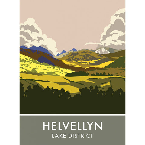 Helvellyn, Lake District, Cumbria 20cm x 20cm Mini Mounted Print