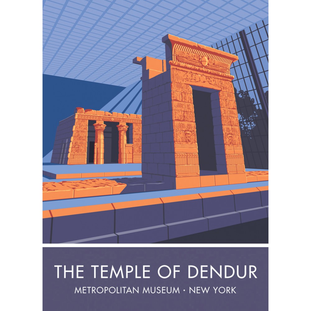 The Temple of Dendur, Metropolitan Museum, New York 20cm x 20cm Mini Mounted Print