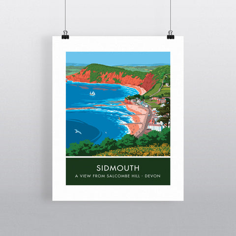Salcombe Hill, Sidmouth, Devon 20cm x 20cm Mini Mounted Print