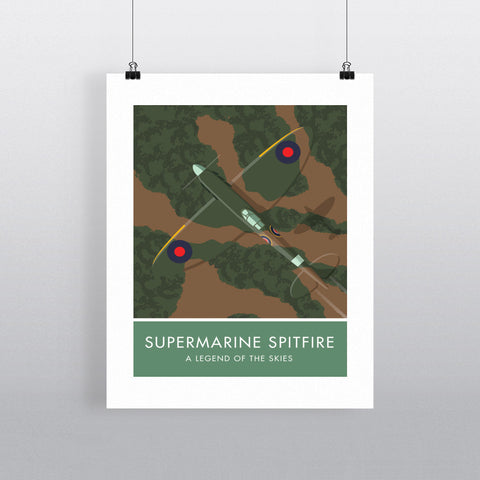 Supermarine Spitfire 20cm x 20cm Mini Mounted Print