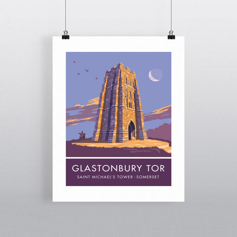 Glastonbury Tor, Glastonbury, Somerset 20cm x 20cm Mini Mounted Print