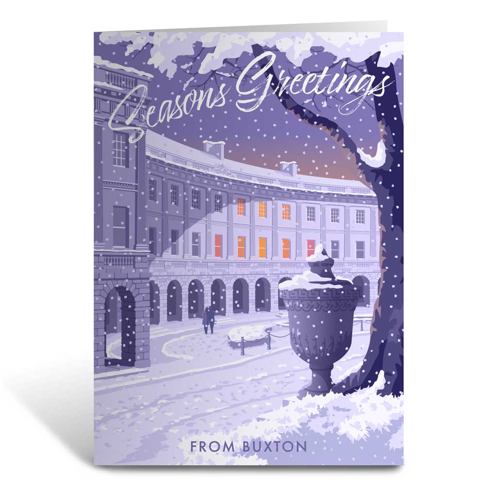 MILXMAS004 - Derbyshire, Buxton Crescent - Christmas Greeting Card