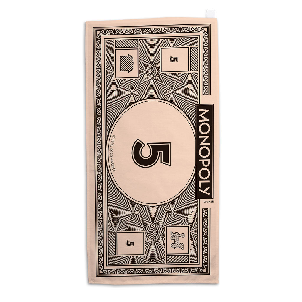 Monopoly Classic Monopoly Money $5 Tea Towel
