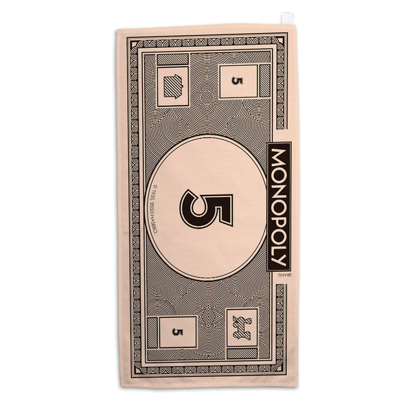 Classic Monopoly Money Â£5 Tea Towel – Star Editions