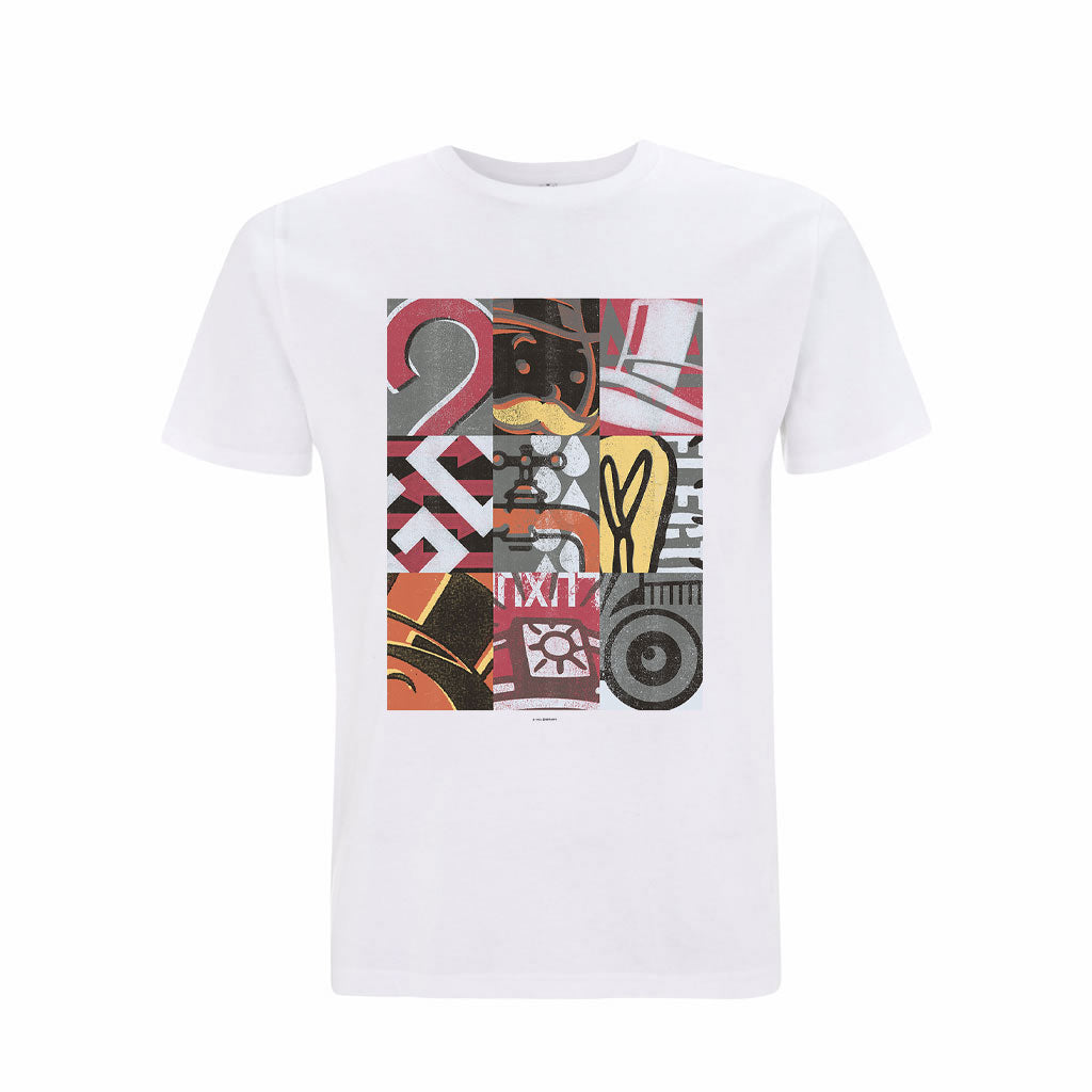 Retro - Tiled - Cotton White T-Shirt