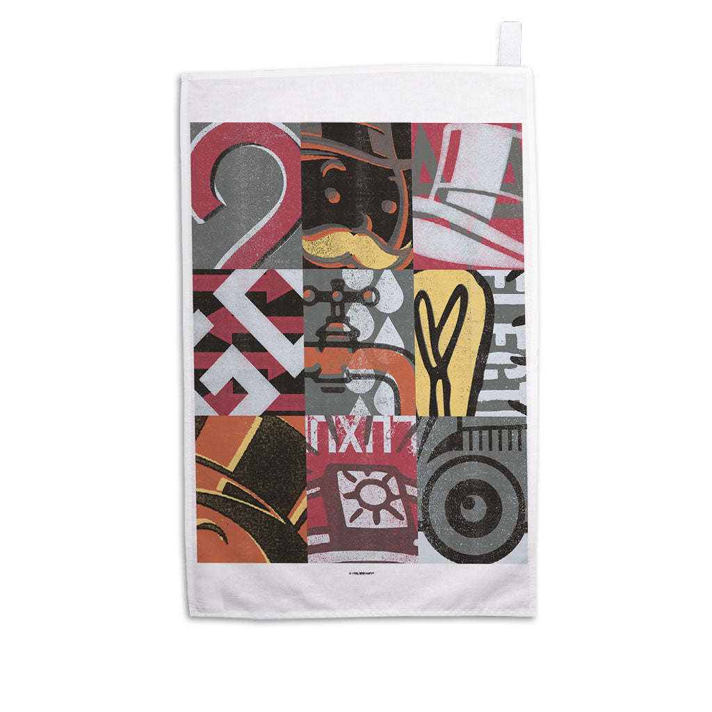 Monopoly Tiled Retro Tea Towel