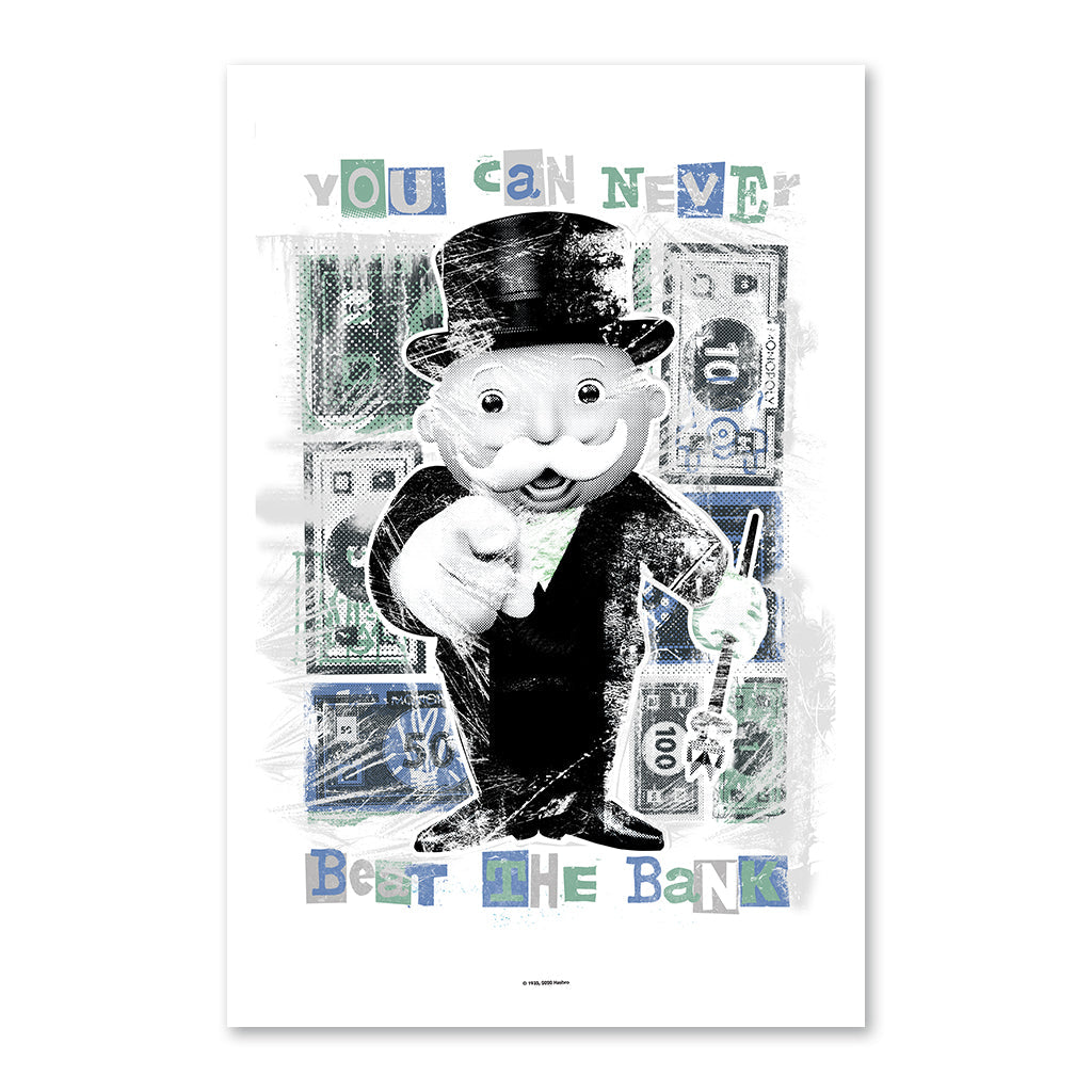 Never Beat The Bank Retro - 61x40cm Art Print