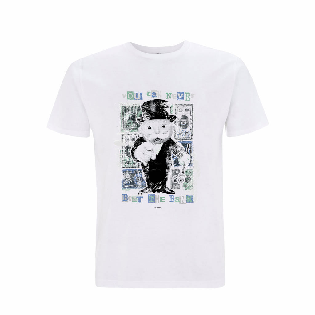 Retro - Never Beat The Bank - Cotton White T-Shirt