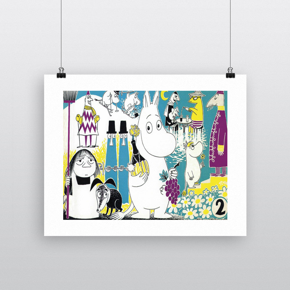 Moomintroll and Friends Blue Background 11x14 Print