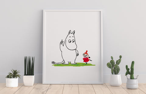 Moomintroll And Little My Dancing - 11X14inch Premium Art Print