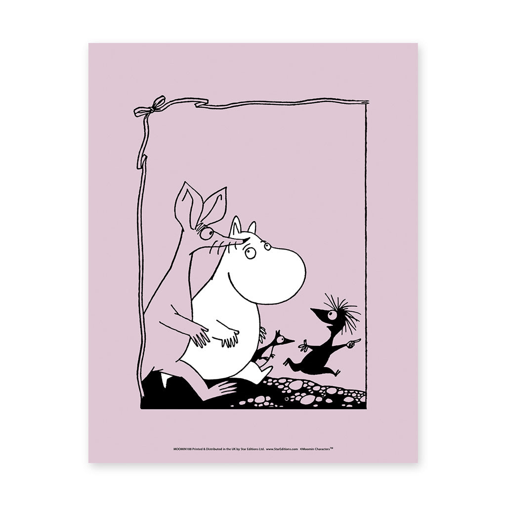 MOOMIN108: Moomin and Sniff. 11x14 Framed Print