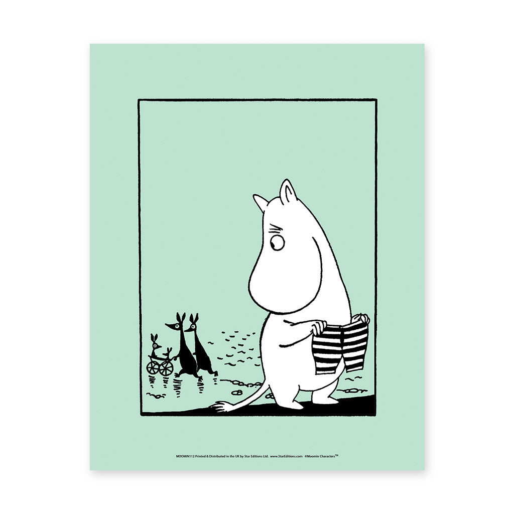 MOOMIN112: Moomin Striped Shorts. 11x14 Framed Print