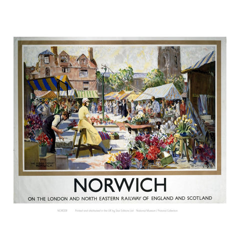 Norwich Market 24" x 32" Matte Mounted Print