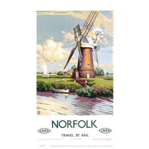 Norfolk Windmill 24" x 32" Matte Mounted Print