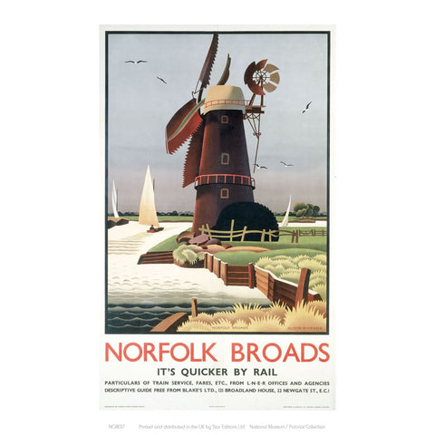 Norfolk Broads Windmill 24" x 32" Matte Mounted Print