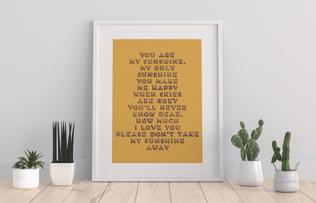 You Are My Sunshine Rhyme - 11X14inch Premium Art Print