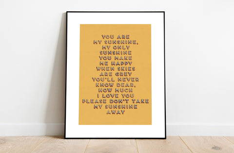 You Are My Sunshine Rhyme - 11X14inch Premium Art Print