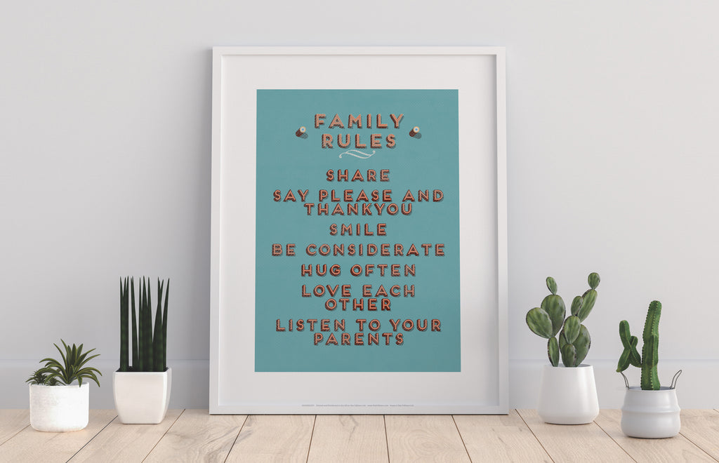 Poster -Family Rules - 11X14inch Premium Art Print