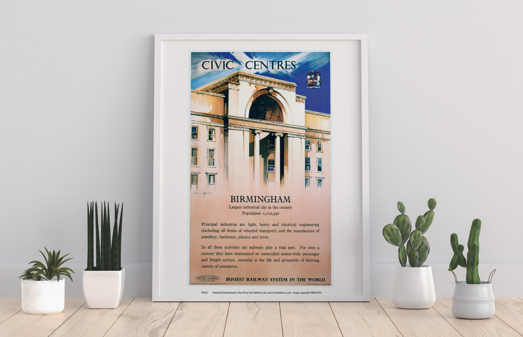 Birmingham, Civic Centres - 11X14inch Premium Art Print
