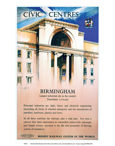 PP037 Birmingham 24" x 32" Matte Mounted Print