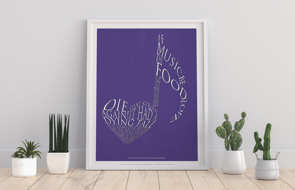 Willam Shakespeare Quote- Twelth Night - Premium Art Print