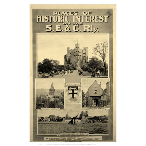 Places of Historic Interest - Rochester 24" x 32" Matte Mounted Print