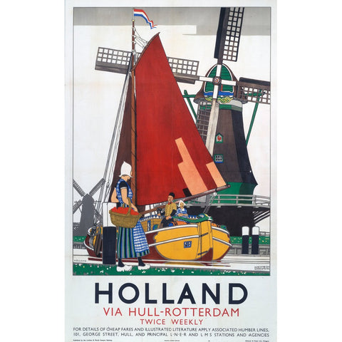 Holland via Hull - Rotterdam 24" x 32" Matte Mounted Print