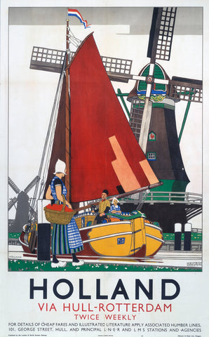 Holland via Hull - Rotterdam 24" x 32" Matte Mounted Print