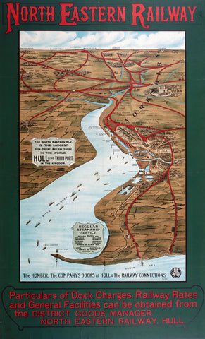 North Eastern Railway - Hull 24" x 32" Matte Mounted Print