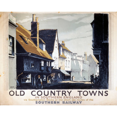 Old County Towns Southern Railway 24" x 32" Matte Mounted Print