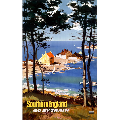 Southern England Go By Train 24" x 32" Matte Mounted Print