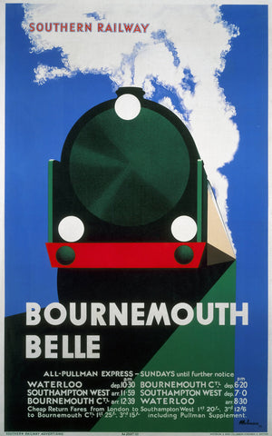 Bournemouth Belle - Southern Railway 24" x 32" Matte Mounted Print